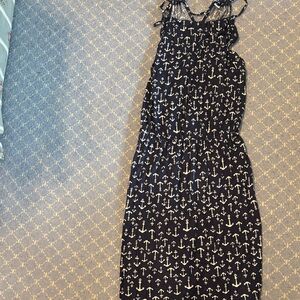 Old Navy Blue and White Patterned Anchor Dress Sz M